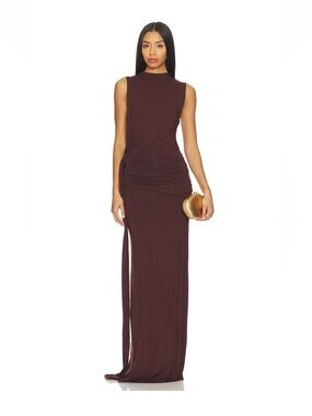 MORE TO COME - Stacie Maxi Dress in Dark Brown